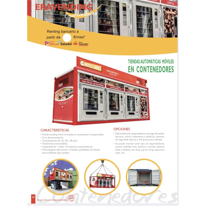 Comprar Renting financiero Tienda 24 horas, Móvil, Trasportable, Reacondicionada