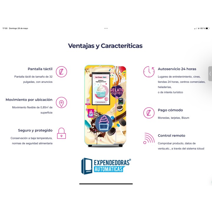 Comprar Expendedora que fabrica helado de yogur o sundae 6 Toppings , novedad en Europa